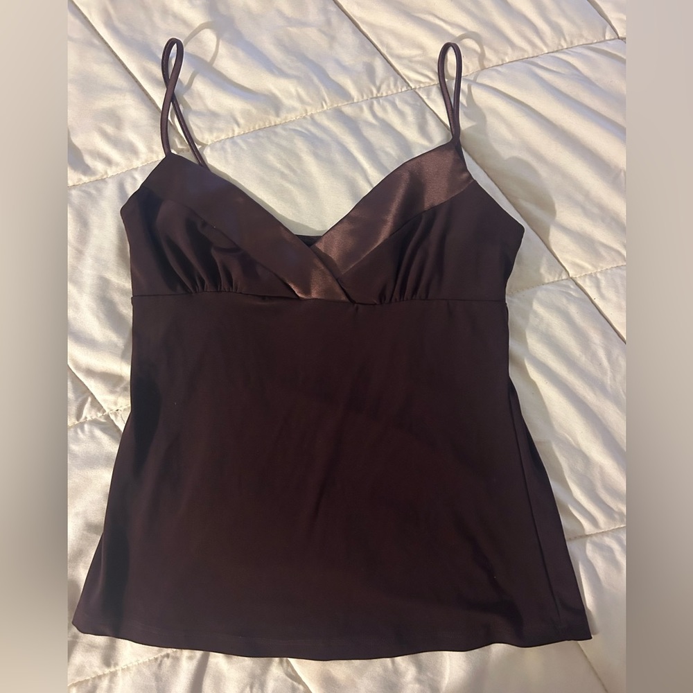 Brown Surplice Cami Top